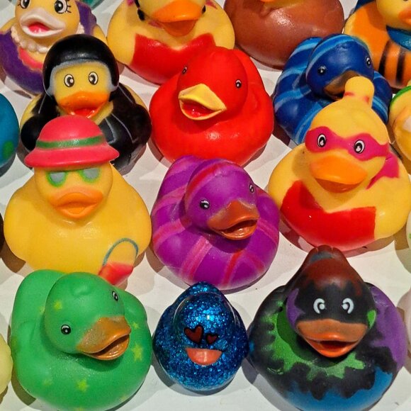 Lot of 69 assorted rubber ducks. Pirates, police men, owls, chicken, princess - Picture 9 of 16